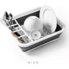 BINO | Collapsible Dish Drying Rack, Large – White | Space Saving Folding Dish and Cutlery Drainer for Kitchen | BPA-Free Dish Rack for Drying Crockery and Cutlery | Kitchen and Camping Accessories