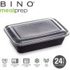 BINO | Food Containers with Cover, Black 12-Piece Set | Meal Storage Containers with Lids | Microwave-Safe, Freezer-Safe, and Dishwasher-Safe Containers with Lids | BPA-Free Food Storage Set