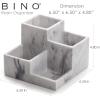 BINO | Multi Purpose 4 Compartment Organizer – Make up Organizer for Vanity – Makeup Holders for Bathroom – Toiletry Countertop – Toothbrush and Bathroom Accessories Holder – Matte Black(Matte Marble)
