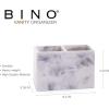 BINO | Multi-Purpose 2 Compartment Organizer – Elegant Makeup Brush & Toothbrush Holder for Bathroom and Vanity | Marble Stylish Accessories for Organization (Matte Black)(Matte Marble)