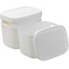 BINO | Plastic Storage Bins with Lids, 5.5 Liter – 3 Pack, Dark Brown | THE TWILL COLLECTION | Plastic Bins for Organization | Woven Storage Baskets for Organizing | Pantry Shelf Organizer Basket Bin(White)