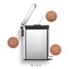 BINO | Rectangular Step Trash Can | 1.3 Gallon/5 Liter Stainless Steel Trash Can with Lid | Home or Office Bathroom Trash Cans with Lids | Kitchen Garbage Can with Non-Slip Stepper | Brushed Steel