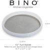 BINO 12-Inch Lazy Susan Turntable Spice Organizer, Frosted – Plastic Rotating Lazy Susan Organizer Tray for Kitchen Pantry, Refrigerator, Freezer, Cabinet, and Countertops