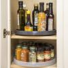 BINO 12-Inch Lazy Susan Turntable Spice Organizer, Grey – Plastic Rotating Lazy Susan Organizer Tray for Kitchen Pantry, Refrigerator, Freezer, Cabinet, and Countertops