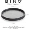 BINO 12-Inch Lazy Susan Turntable Spice Organizer, Grey – Plastic Rotating Lazy Susan Organizer Tray for Kitchen Pantry, Refrigerator, Freezer, Cabinet, and Countertops