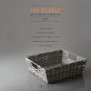 BINO 2 Pack Woven Resin Basket Organizer – Shelf Organizer with Built-in Carry Handles, Large – Light Grey