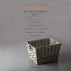 BINO 2 Pack Woven Resin Basket Organizer – Shelf Organizer with Built-in Carry Handles, Medium – Light Grey