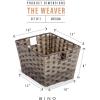 BINO 2 Pack Woven Resin Basket Organizer – Shelf Organizer with Built-in Carry Handles, Medium – Light Grey