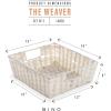 BINO 2 Pack Woven Resin Basket Organizer – Shelf Organizer with Built-in Carry Handles (White, 2PK – L)