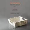 BINO 2 Pack Woven Resin Basket Organizer – Shelf Organizer with Built-in Carry Handles (White, 2PK – L)