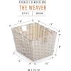 BINO 2 Pack Woven Resin Basket Organizer – Shelf Organizer with Built-in Carry Handles (White, 2PK – M)