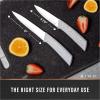 BINO 2-Piece Stainless Steel Paring Knife & Utility Knife with Blade Guards Set – Speckled White | Sharp Knife Set with Good Grip | Cooking Knives | Peeling & Cutting Fruits & Vegetables | Meal Prep