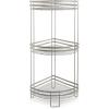 BINO 3-Tier Corner Spa Tower | ‘Lafayette’ Rust-Resistant | Nickel | Steel Corner Shower Organizer Stand | Decor | Bathroom Vanity Accessories and Display