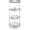 BINO 4-Tier Corner Spa Tower | ‘Lafayette’ Rust-Resistant | Nickel | Steel Corner Shower Organizer Stand | Decor | Bathroom Vanity Accessories and Display
