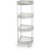 BINO 4-Tier Corner Spa Tower | ‘Lafayette’ Rust-Resistant | Nickel | Steel Corner Shower Organizer Stand | Decor | Bathroom Vanity Accessories and Display