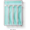BINO 5-Slot Silverware Organizer for Drawer | Plastic Utensil Organizer for Kitchen Drawers | Silverware Tray for Drawer Organization | Utensil Kitchen Drawer Organizer w/Grip Lining (Aqua)(Aqua)