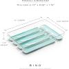 BINO 5-Slot Silverware Organizer for Drawer | Plastic Utensil Organizer for Kitchen Drawers | Silverware Tray for Drawer Organization | Utensil Kitchen Drawer Organizer w/Grip Lining (Aqua)(Aqua)