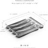 BINO 5-Slot Silverware Organizer for Drawer | Plastic Utensil Organizer for Kitchen Drawers | Silverware Tray for Drawer Organization | Utensil Kitchen Drawer Organizer w/Grip Lining (Aqua)(Grey)