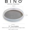 BINO 9-Inch Lazy Susan Turntable Spice Organizer, Frosted – Plastic Rotating Lazy Susan Organizer Tray for Kitchen Pantry, Refrigerator, Freezer, Cabinet, and Countertops