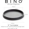 BINO 9-Inch Lazy Susan Turntable Spice Organizer, Grey – Plastic Rotating Lazy Susan Organizer Tray for Kitchen Pantry, Refrigerator, Freezer, Cabinet, and Countertops