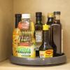 BINO 9-Inch Lazy Susan Turntable Spice Organizer, Grey – Plastic Rotating Lazy Susan Organizer Tray for Kitchen Pantry, Refrigerator, Freezer, Cabinet, and Countertops