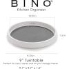 BINO 9-Inch Lazy Susan Turntable Spice Organizer, White – Plastic Rotating Lazy Susan Organizer Tray for Kitchen Pantry, Refrigerator, Freezer, Cabinet, and Countertops