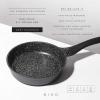 BINO Cookware Nonstick Frying Pan, 9.5 Inch – Matte Grey | THE WAVE COLLECTION | Premium Quality Nonstick Cast Aluminum Nonstick Pan Egg Pan Omelette Pan | Stay-Cool BAKELITE Handles | Non-Toxic