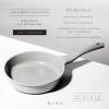 BINO Cookware Nonstick Frying Pan, 9.5 Inch – Matte Light Grey | THE WAVE COLLECTION | Premium Quality Nonstick Cast Aluminum Nonstick Pan Egg Pan Omelette Pan | Stay-Cool BAKELITE Handles | Non-Toxic