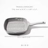 BINO Cookware Nonstick Grill Pan, 3.7 Quart – Matte Light Grey | THE WAVE COLLECTION | Premium Quality Nonstick Cast Aluminum Skillet | Stay-Cool BAKELITE™ Handles | Non-Toxic