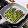 BINO Cookware Nonstick Grill Pan, 3.7 Quart – Matte Light Grey | THE WAVE COLLECTION | Premium Quality Nonstick Cast Aluminum Skillet | Stay-Cool BAKELITE™ Handles | Non-Toxic
