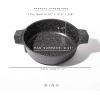 BINO Cookware Nonstick Low Stock Pot with Lid, 4.5 Quart – Matte Grey | THE DIAMOND COLLECTION | Premium Quality Nonstick Cast Aluminum Low Casserole Stockpot | Stay-Cool BAKELITE Handles | Non-Toxic