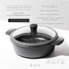 BINO Cookware Nonstick Low Stock Pot with Lid, 4.5 Quart – Matte Grey | THE WAVE COLLECTION | Premium Quality Nonstick Cast Aluminum Low Casserole Stockpot | Stay-Cool BAKELITE Handles | Non-Toxic