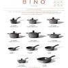 BINO Cookware Nonstick Low Stock Pot with Lid, 4.5 Quart – Matte Grey | THE WAVE COLLECTION | Premium Quality Nonstick Cast Aluminum Low Casserole Stockpot | Stay-Cool BAKELITE Handles | Non-Toxic