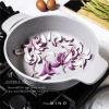 BINO Cookware Nonstick Low Stock Pot with Lid, 4.5 Quart – Matte Light Grey | THE WAVE COLLECTION | Premium Quality Nonstick Cast Aluminum Low Casserole | Stay-Cool BAKELITE Handles | Non-Toxic