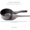 BINO Cookware Nonstick Saucepan with Lid, 1.4 Quart – Matte Grey | THE DIAMOND COLLECTION | Premium Quality Nonstick Cast Aluminum Cooking Pot Sauce Pot | Stay-Cool BAKELITE Handle | Non-Toxic