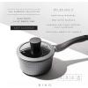 BINO Cookware Nonstick Saucepan with Lid, 1.4 Quart – Matte Grey | THE DIAMOND COLLECTION | Premium Quality Nonstick Cast Aluminum Cooking Pot Sauce Pot | Stay-Cool BAKELITE Handle | Non-Toxic