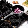 BINO Cookware Nonstick Saucepan with Lid, 1.4 Quart – Matte Grey | THE WAVE COLLECTION | Premium Quality Nonstick Cast Aluminum Cooking Pot Sauce Pot | Stay-Cool BAKELITE Handle | Non-Toxic