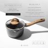 BINO Cookware Nonstick Saucepan with Lid, 1.5 Quart – Speckled Black | THE CLASSIC COLLECTION | Premium Quality Nonstick Cast Aluminum Cooking Pot Sauce Pot | Stay-Cool BAKELITE Handle | Non-Toxic