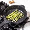 BINO Cookware Nonstick Saute Pan, 3.7 Quart – Matte Grey | THE WAVE COLLECTION | Premium Quality Nonstick Cast Aluminum Deep Frying Pan | Stay-Cool BAKELITE™ Handles | Non-Toxic
