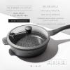 BINO Cookware Nonstick Saute Pan, 3.7 Quart – Matte Grey | THE WAVE COLLECTION | Premium Quality Nonstick Cast Aluminum Deep Frying Pan | Stay-Cool BAKELITE™ Handles | Non-Toxic