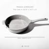 BINO Cookware Nonstick Saute Pan, 3.7 Quart – Matte Light Grey | THE WAVE COLLECTION | Premium Quality Nonstick Cast Aluminum Deep Frying Pan | Stay-Cool BAKELITE™ Handles | Non-Toxic
