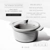 BINO Cookware Nonstick Stock Pot with Lid, 10.3 Quart – Matte Light Grey | THE WAVE COLLECTION | Premium Quality Nonstick Cast Aluminum Casserole Stockpot | Stay-Cool BAKELITE Handles | Non-Toxic
