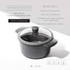 BINO Cookware Nonstick Stock Pot with Lid, 2.5 Quart – Matte Grey | THE WAVE COLLECTION | Premium Quality Nonstick Cast Aluminum Dutch Oven Casserole Stockpot | Stay-Cool BAKELITE Handles | Non-Toxic