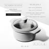 BINO Cookware Nonstick Stock Pot with Lid, 2.5 Quart – Matte Light Grey | THE WAVE COLLECTION | Premium Quality Nonstick Cast Aluminum Casserole Stockpot | Stay-Cool BAKELITE Handles | Non-Toxic