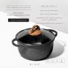BINO Cookware Nonstick Stock Pot with Lid, 2.6 Quart – Speckled Black | THE CLASSIC COLLECTION | Premium Quality Nonstick Cast Aluminum Casserole Stockpot | Stay-Cool BAKELITE Handles | Non-Toxic