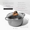 BINO Cookware Nonstick Stock Pot with Lid, 2.6 Quart – Speckled Gunmetal | THE CLASSIC COLLECTION | Premium Quality Nonstick Cast Aluminum Casserole Stockpot | Stay-Cool BAKELITE Handles | Non-Toxic