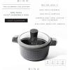 BINO Cookware Nonstick Stock Pot with Lid, 4.5 Quart – Matte Grey | THE DIAMOND COLLECTION | Premium Quality Nonstick Cast Aluminum Casserole Stockpot | Stay-Cool BAKELITE Handles | Non-Toxic