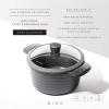 BINO Cookware Nonstick Stock Pot with Lid, 4.5 Quart – Matte Grey | THE WAVE COLLECTION | Premium Quality Nonstick Cast Aluminum Dutch Oven Casserole Stockpot | Stay-Cool BAKELITE Handles | Non-Toxic