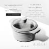 BINO Cookware Nonstick Stock Pot with Lid, 4.5 Quart – Matte Light Grey | THE WAVE COLLECTION | Premium Quality Nonstick Cast Aluminum Casserole Stockpot | Stay-Cool BAKELITE Handles | Non-Toxic