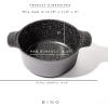 BINO Cookware Nonstick Stock Pot with Lid, 6.5 Quart – Matte Grey | THE WAVE COLLECTION | Premium Quality Nonstick Cast Aluminum Dutch Oven Casserole Stockpot | Stay-Cool BAKELITE Handles | Non-Toxic